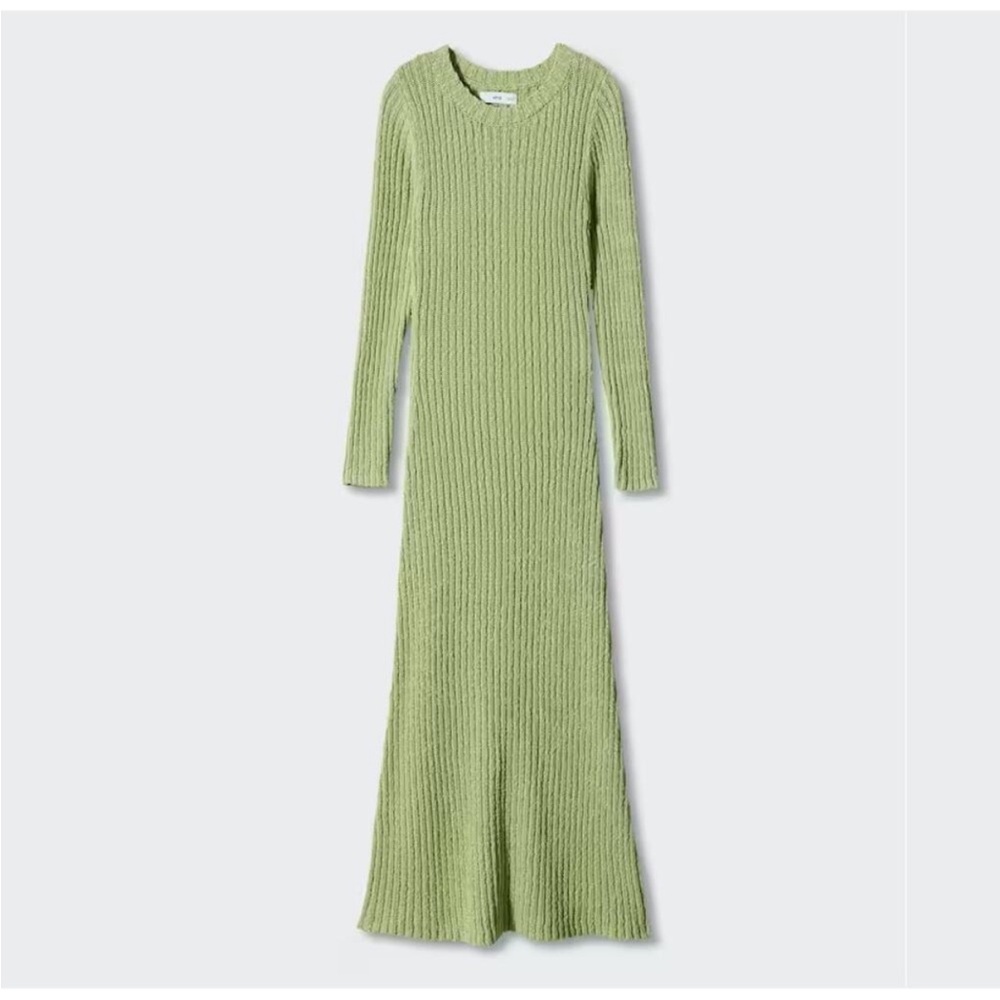 Mango Light Green Knit Dress